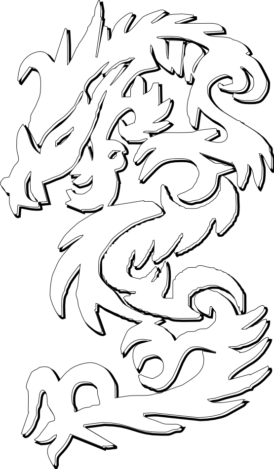     Clip Art   Gustavorezende Chinese Dragon Black White Line Art Svg