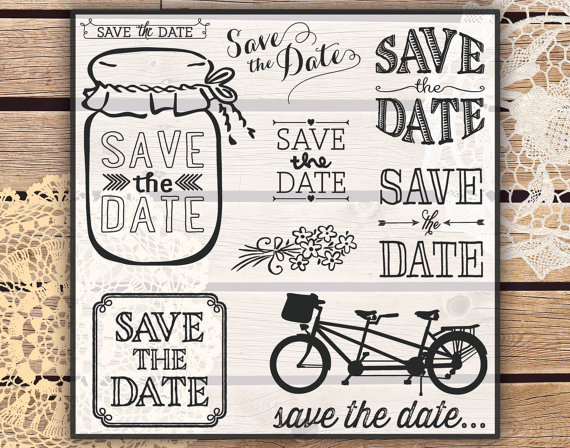 Clipart   Save The Date Wedding   Version 2   Instant Download   18