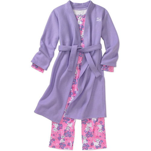 Disney   Girls  3 Piece Character Pajamas And Robe Set  Girls