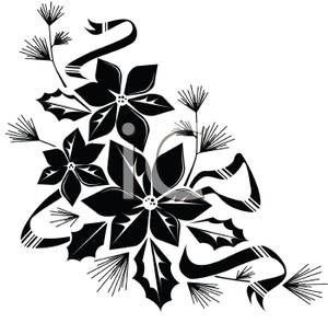 Flower Clipart Black And White Black And White Group Poinsettia