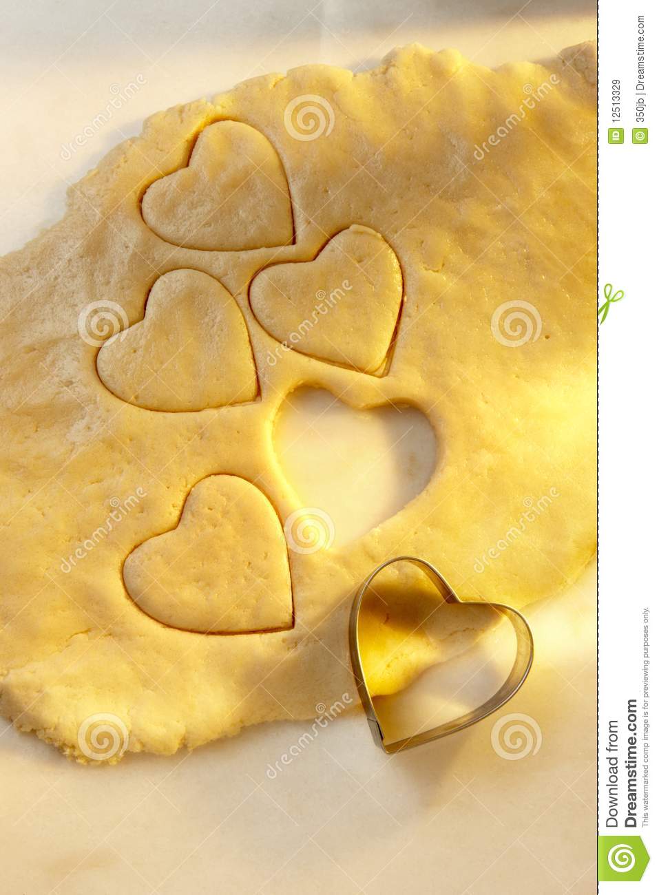 Heart Shaped Cookie Cutter With Dough Royalty Free Stock Images