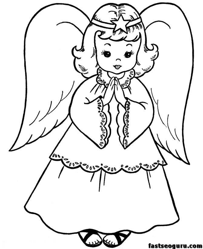 Homepage   Christmas   Christmas Angels Coloring Page Print Out For    
