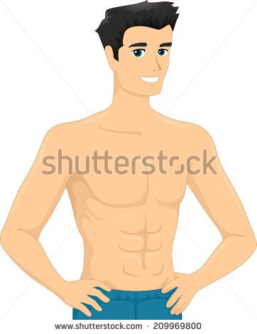 Illustration Of A Man Showing His Six Pack Abs   Stock Vector