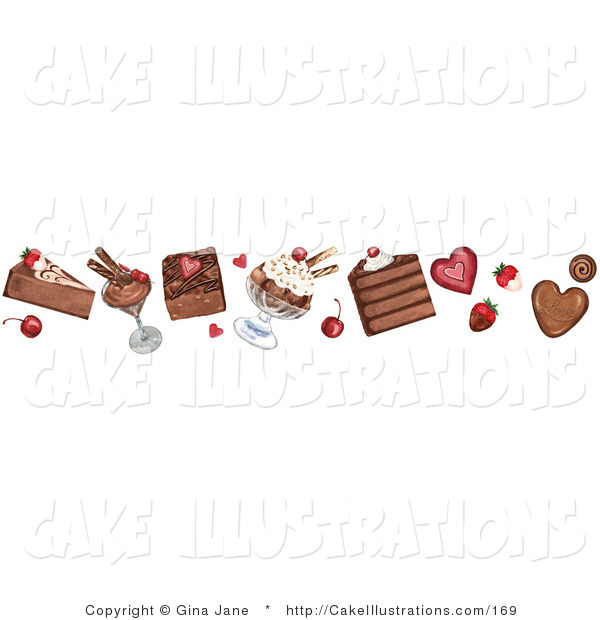 Illustration Vector Of A Border Of Desserts  Cheesecake Mousse