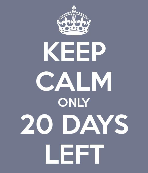 Keep Calm Only 20 Days Left   Keep Calm And Carry On Image Generator