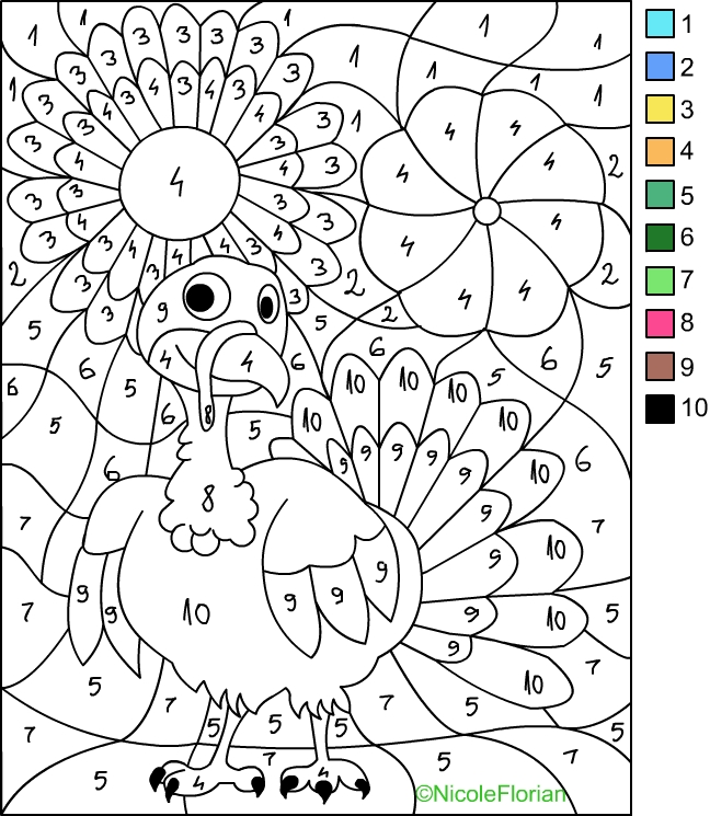 Nicole S Free Coloring Pages  Color By Number   Thanksgiving Coloring    