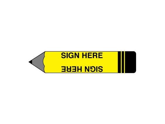 Please Sign Here Pencil Shaped Sign Here Tabs