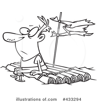 Raft Black And White Background Clipart