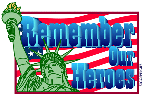 Remember Our Heroes  Blue Text    Free Christian Graphics