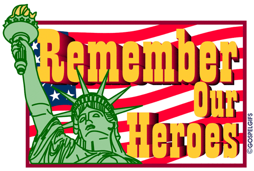 Remember Our Heroes  Gold Text    Free Christian Graphics