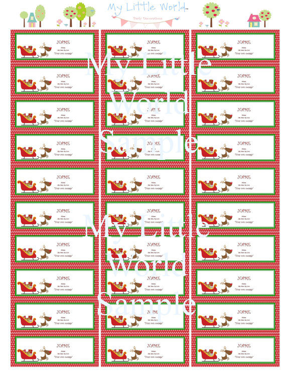 Return Address Labels Merry Christmas Address Labels Holiday Labels