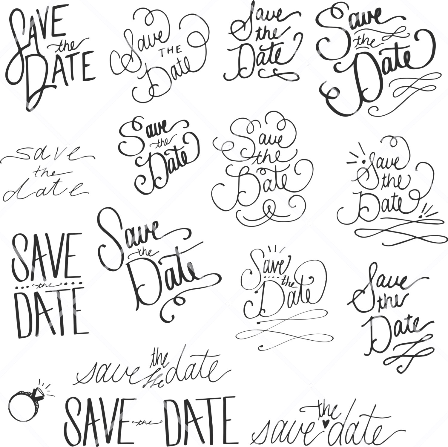 Save The Date Clip Art Instant Download Save The Date