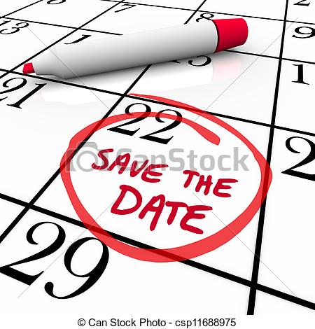 Save The Date Clipart Black And White Save The Date Words Circled On