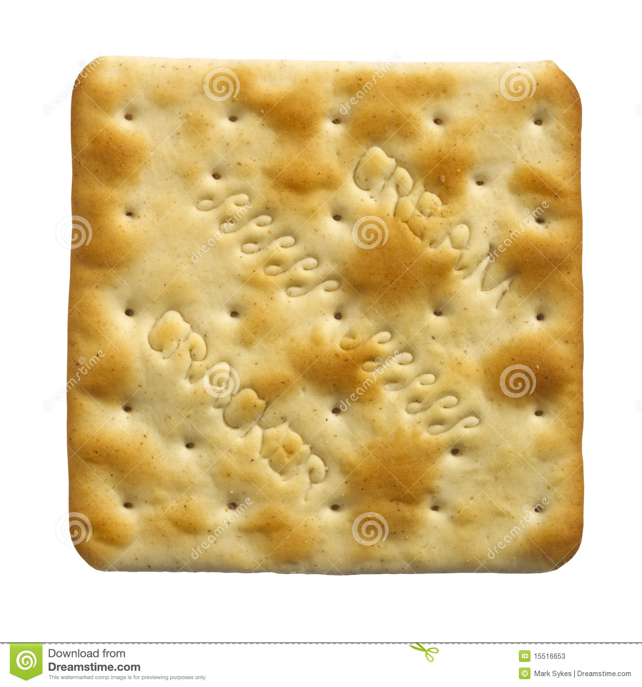 Single Cream Cracker Biscuit On White Background Stock Photos   Image