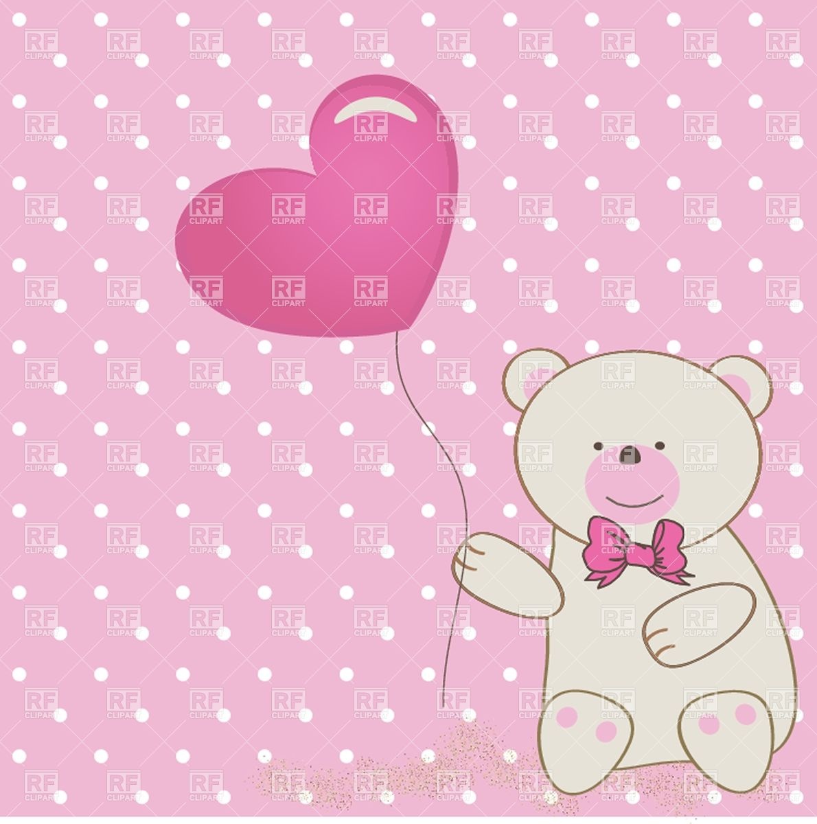 Teddy Bear With Bow Heart Shaped Balloon Plants And Animals Download