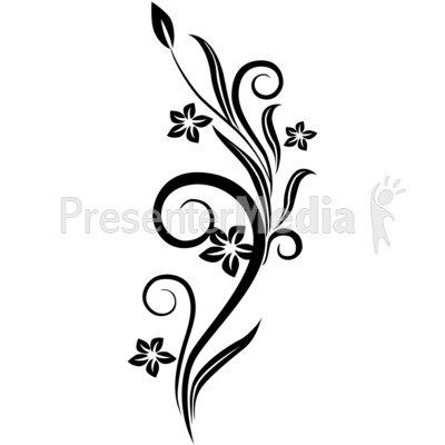 Vines Swirl Black Flowers   Wildlife And Nature   Great Clipart For    