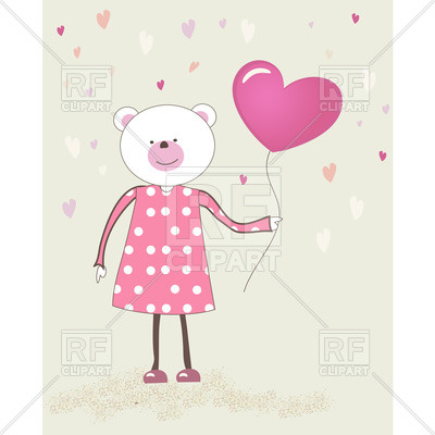 With Heart Shaped Balloon Download Royalty Free Vector Clipart  Eps