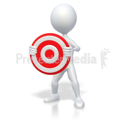 3d Stick Figure Holding Target Presentation Clipart