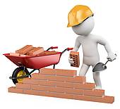 3d White People  Construction Worker   Clipart Graphic