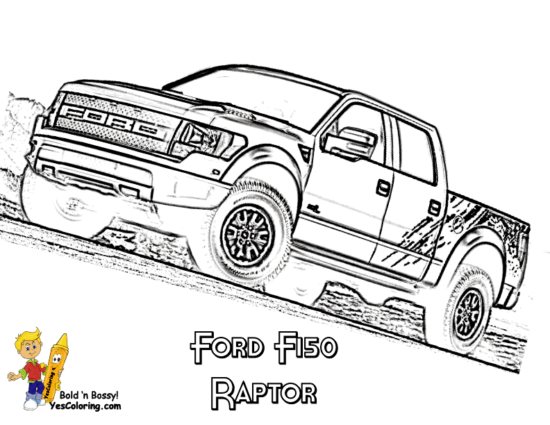 American Pickup Truck Coloring Sheet   Free   Truck   Yescoloring    
