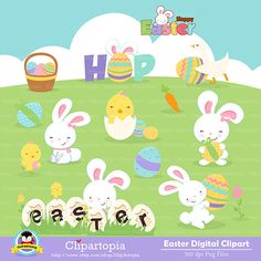 Bunny Clipart Easter Egg Clipart  Instant Download On Etsy  5 00