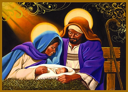 Child Was Born African American Christmas Cards