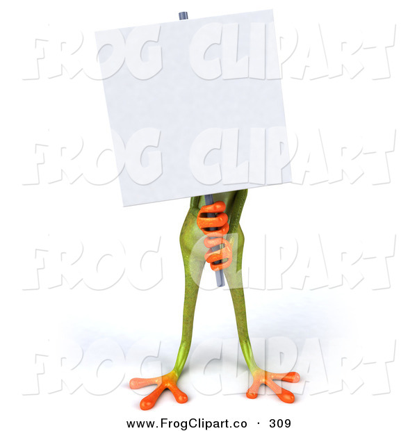 Clip Art Of A Cute Green Tree Frog Holding The Planet In His Hands