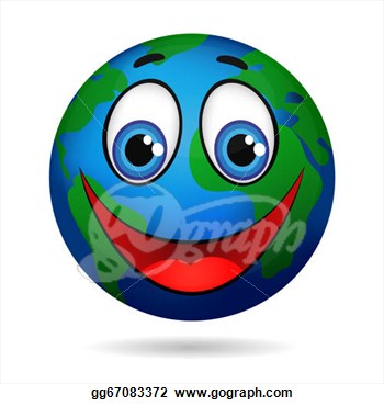 Clip Art   Smiling Planet Earth Cartoon Character   Stock Illustration