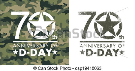 Clip Art Vector Of 70th Anniversary Of D Day   Vector Illustration For