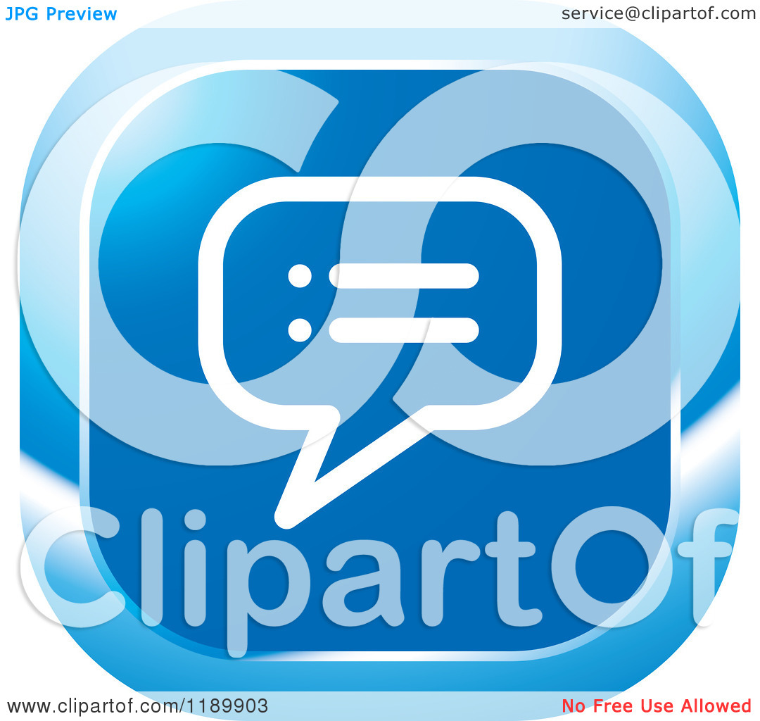 Clipart Of A Blue Topic Chat Balloon Icon   Royalty Free Vector