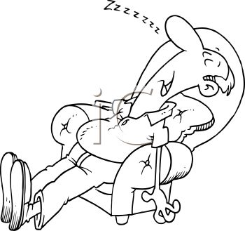 Dad Snoring In His Easy Chair   Royalty Free Clipart Image