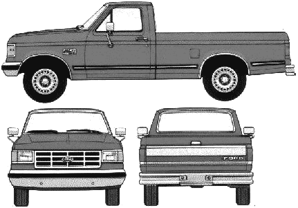 Ford F 150 Blueprints Vector Drawings Clipart And Pdf Templates