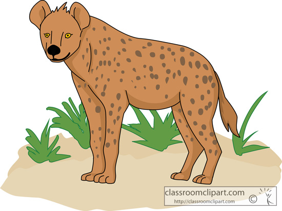 Hyena Clipart   Hyena In Plants 01   Classroom Clipart