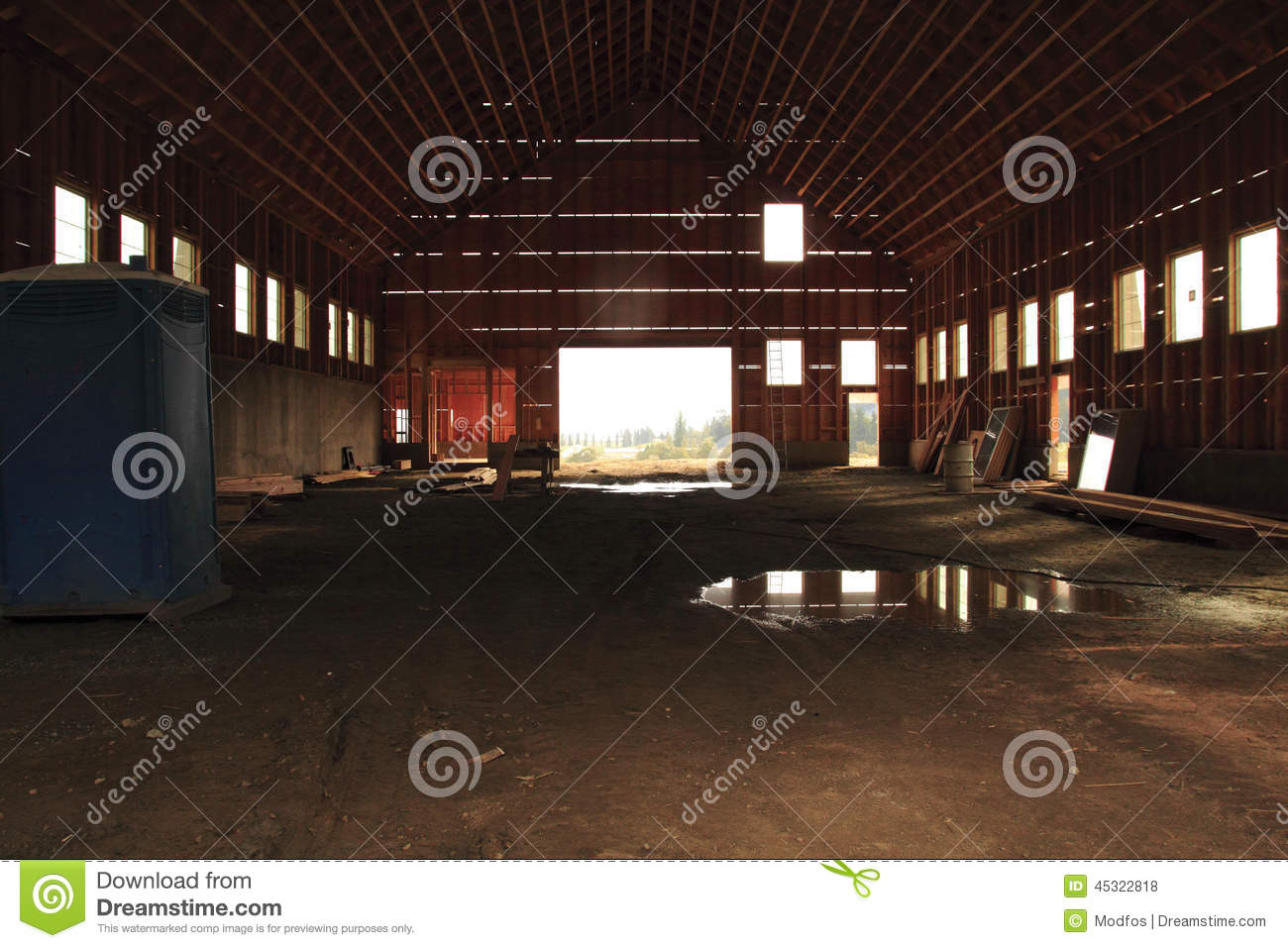 Interior Barn Under Construction Stock Photo   Image  45322818