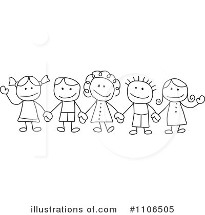Kids Clipart Black And White