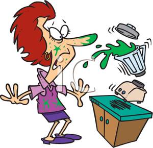 Of A Woman Making A Mess In The Kitchen   Royalty Free Clipart Picture