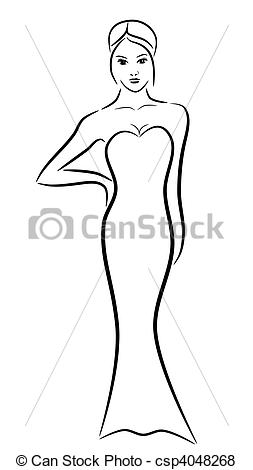 Stock Illustration Of Elegant Woman Sketch Illustration   Illustration