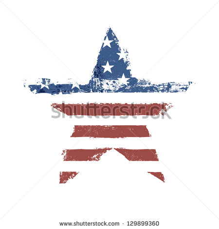 The American Flag Print As Star Shaped Symbol  Vector Eps10