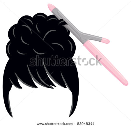 Updo With Curling Iron Silhouette Illustration   83948344