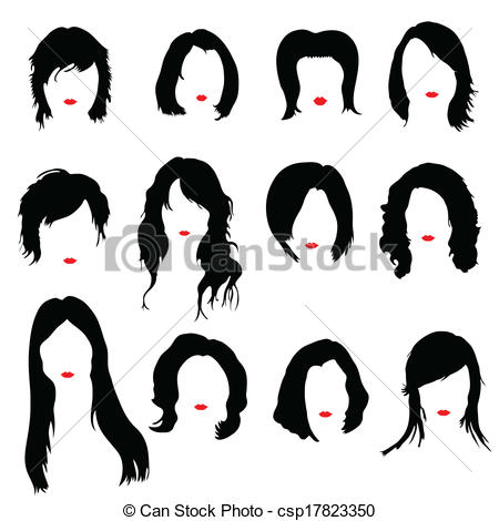 Vector   Peinados Color Vector Ilustraci N   Stock De Ilustracion