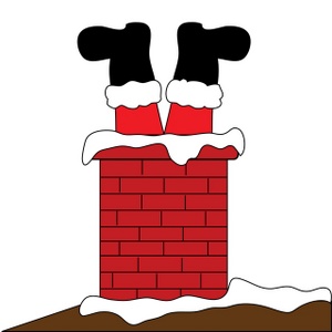 Chimney Clipart Santa Claus Stuck In The Chimney With Feet Sticking