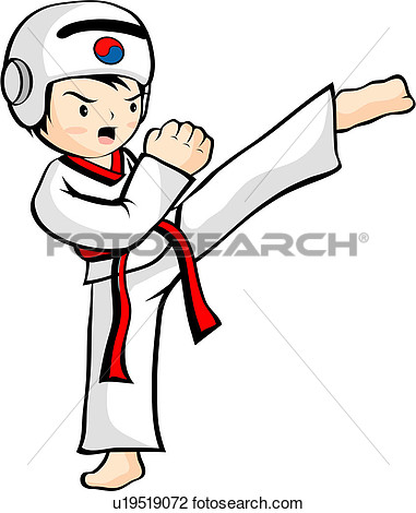 Clip Art Of Head Gear Taekwondo Uniform Asia Asian Korean Martial