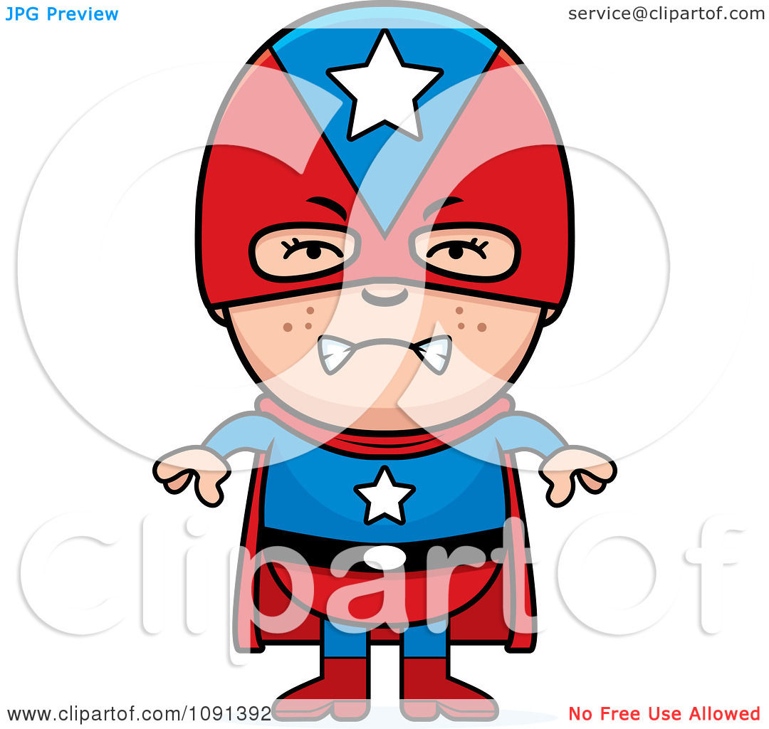 Clipart Mad Super Boy   Royalty Free Vector Illustration By Cory