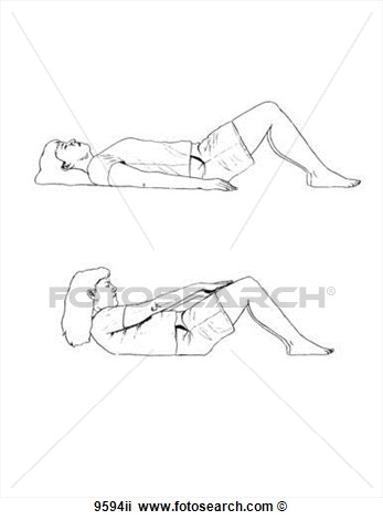 Curl Sit Up Exercises For Torso Pain Unlabeled 9594ii   Search Clipart
