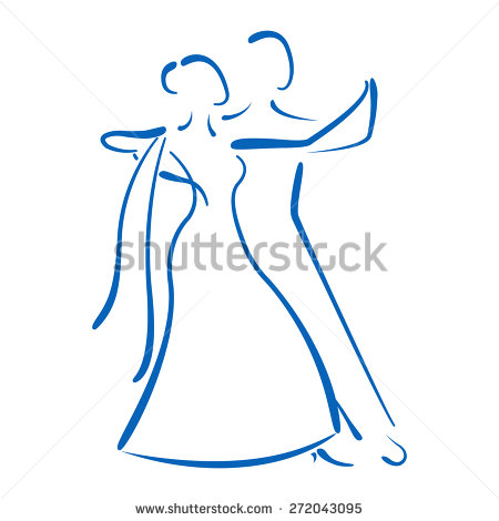 Dancing Couple Logo  Waltz  Vector    Stock Vector