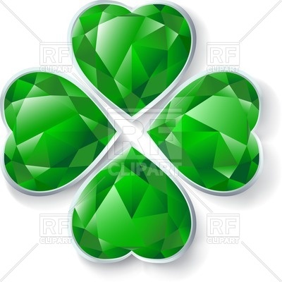 Four Leaves Emerald Clover Download Royalty Free Vector Clipart  Eps