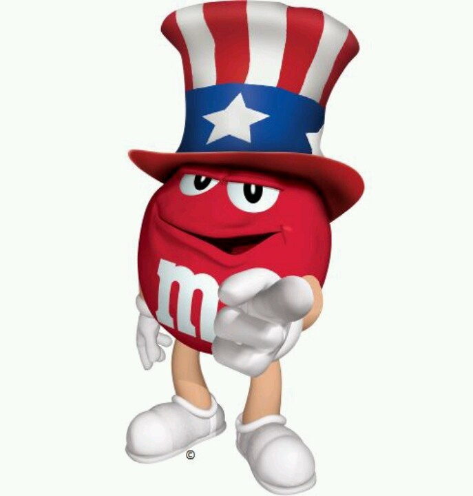Red M  Blessed America Uncle Sam Blue M M Character M Ms M M    