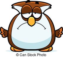 Sad Little Owl   A Cartoon Illustration Of A Owl Looking Sad