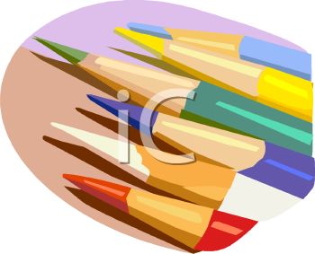 Sharp Colored Pencils   Royalty Free Clipart Image