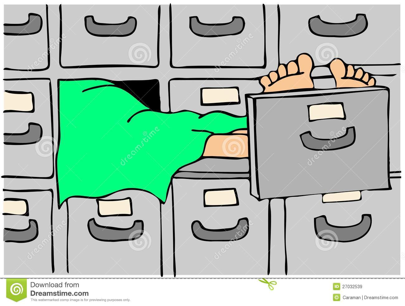 This Illustration Depicts A Dead Body In A Drawer Of A Morgue